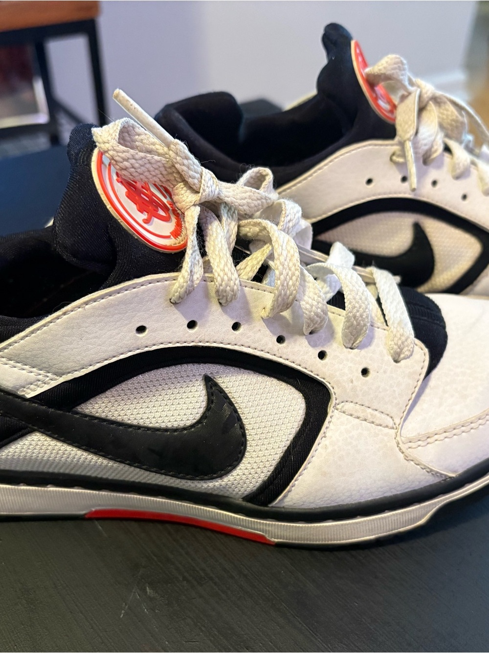 Nike Hurache White, Black and Red Low-Top Sneakers